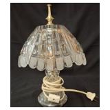 Small Glass Table Lamp with Brass Finial