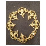 Gold Tone Cherub Angel Bracelet
