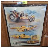 Framed 20x25 All Pro Pontiac Racing Print