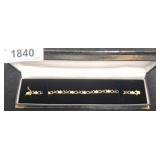 Gold Over Silver Bracelet with Garnet & Chip
