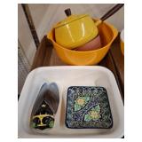 Louis Sicard Cicada Figurine and Pottery Set