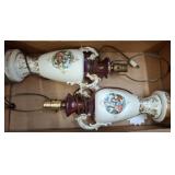 Porcelain Table Lamps with Romantic V