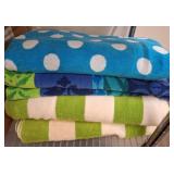 Four Patterned Bath Towels