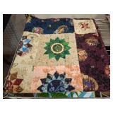 Handmade Patchwork Quilt with Star Blocks