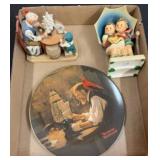Three Ceramic Figurines and Collector Plate