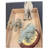 Three Elephant Figurines