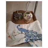 Decorative Lot: Vase, Ram Plaque, Kt