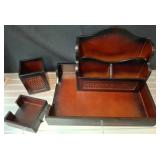 Wooden Desk Organizer Set, 4 Pieces