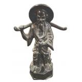 Glazed Ceramic Figurine of Seated Elder