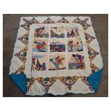 Handmade Patchwork Quilt with Bird and Floral