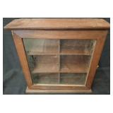 Wooden Wall Display Cabinet With Glass Door