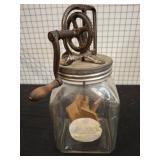 Dazey Glass Butter Churn With Metal Lid