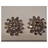 Vendome 1960s Cut Crystal Clip Earrings