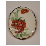 Handpainted Porcelain Floral Brooch
