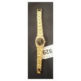 Geneva Quartz Gold Tone Watch with Diamond