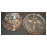 Pink Depression Glass Plates and Bowl Lot