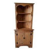 Hand-Painted Wooden Corner Cabinet, 31x12x72"