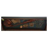 Framed Baseball Memorabilia Display 42x13