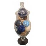Tall Glass Apothecary Jar with Decorative Sph