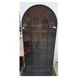 Glass and Metal Display Cabinet, 33x14x80