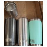 4 YETI Tumblers and Cup