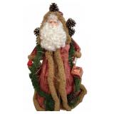 24" Santa Claus Holiday Figurine With Pinecones