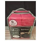 6-Piece Bamboo Queen Sheet Set, Pink