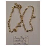 18" Paper Clip Necklace 10K Over .925