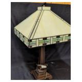 Stained Glass Table Lamp With Square Shade