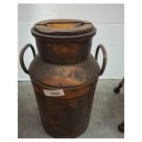 Large Metal Milk Can with Handles and Lid