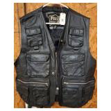 FIRST Genuine Leather Black Vest, M