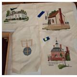 Lot: Needlework, Trays, Tin, Games