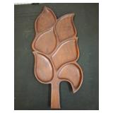 Wooden Leaf-Shaped Sectioned Tray 11"ï¿½25"