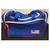 Blue USA Sports Duffel Bag with Flag Patch