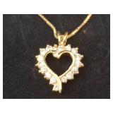 Gold Dipped Heart Pendant With Chain
