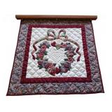 Floral Wreath Quilted Wall Hanging 35x37"