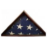 Folded American Flag in Display Case