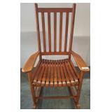 Wooden Slat-Back Rocking Chair