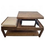 Wood Lift-Top Bench Table with Cushion, 45x22
