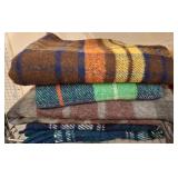 Wool Blend Plaid Blankets Lot