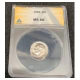 1966 10C Roosevelt Dime MS 66