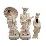 3 Asian-Inspired Ceramic Figurines