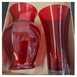 Red Glass Vases