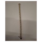 18K Over Sterling Rhinestone Bracelet