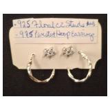 925 Silver Studs and Twisted Hoop