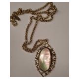 Whiting & Davis MOP Goldtone Necklace