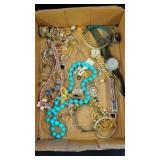 Box Lot Costume Jewelry and Watches