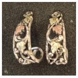 .925 Black Hills Gold 12K Leaf Earrings