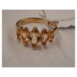 925 Silver Gold Overlay Citrine Ring
