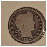 1896 Barber Quarter Dollar Coin